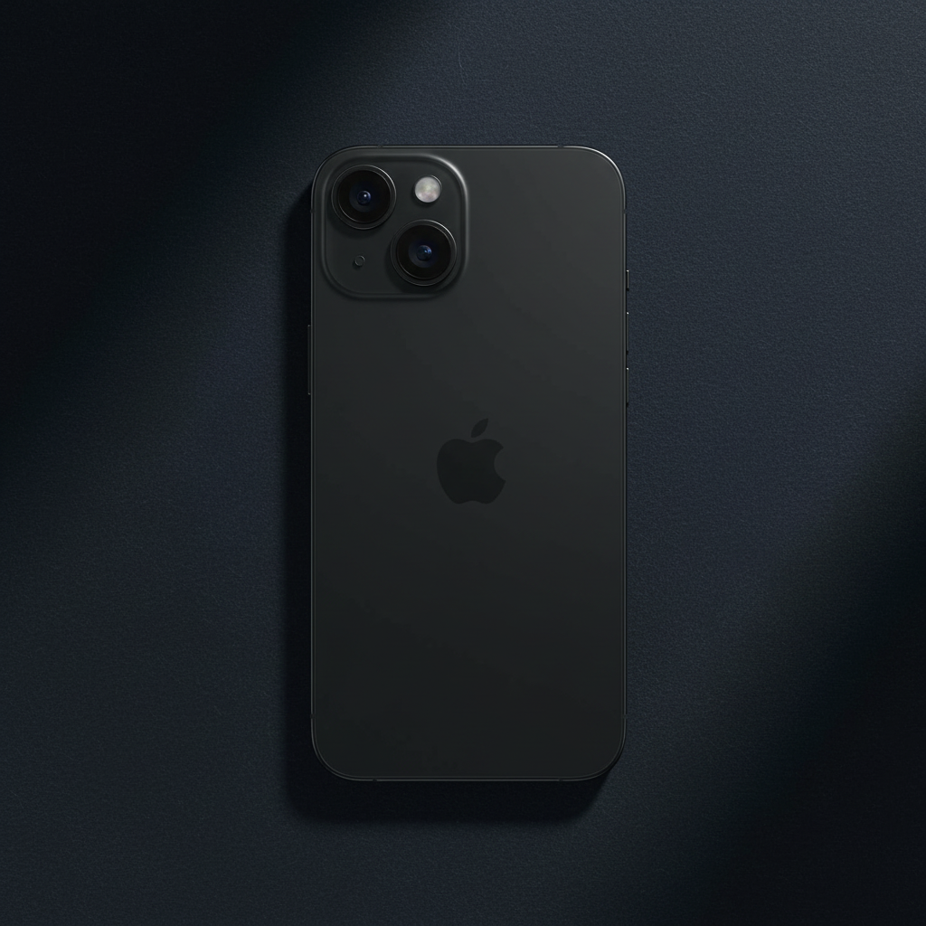Black iPhone 15 Flat-Lay
