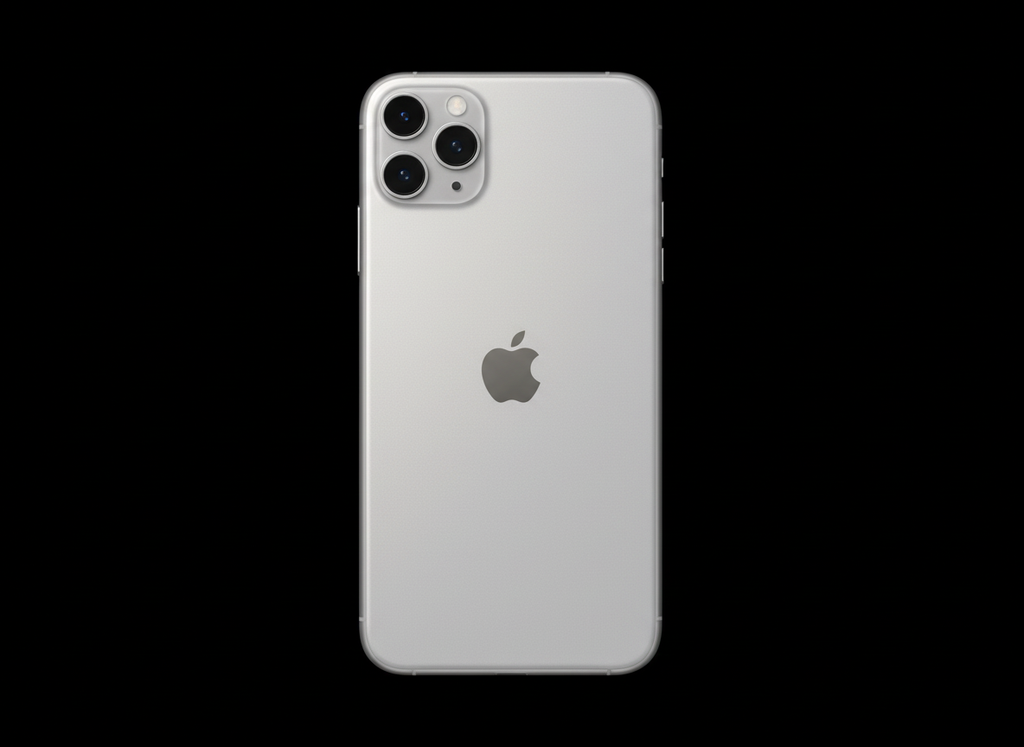 Flat-lay iPhone 11 Pro Max silver