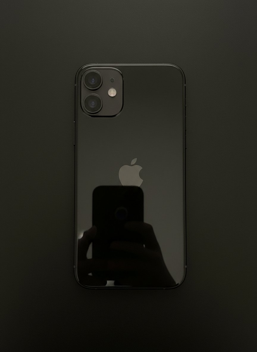 Flat-lay iPhone 12 Mini black