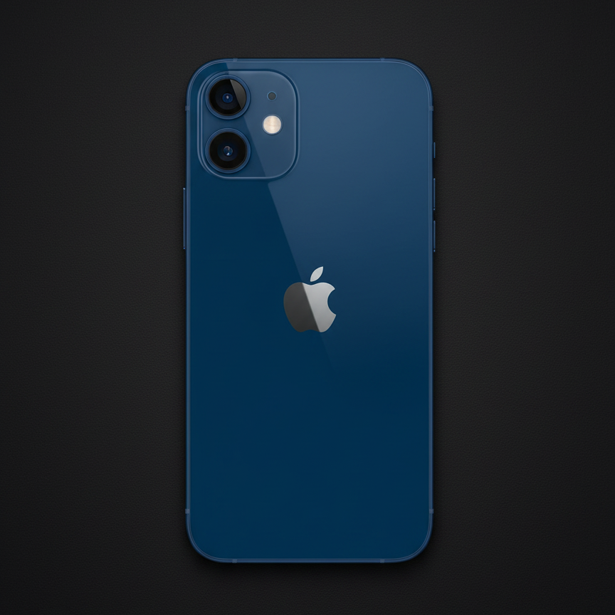 Flat-lay iPhone 12 Mini blue