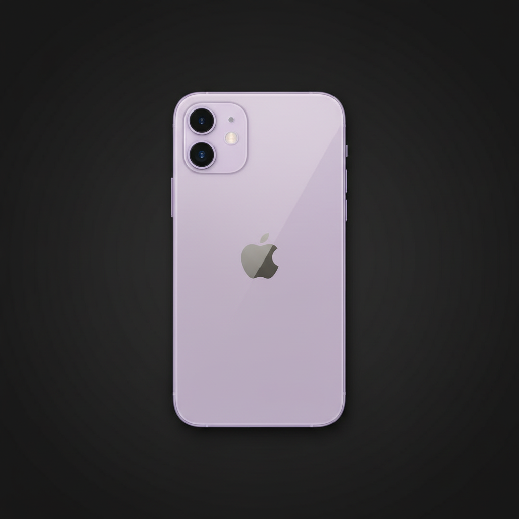 Flat-lay iPhone 12 Mini purple