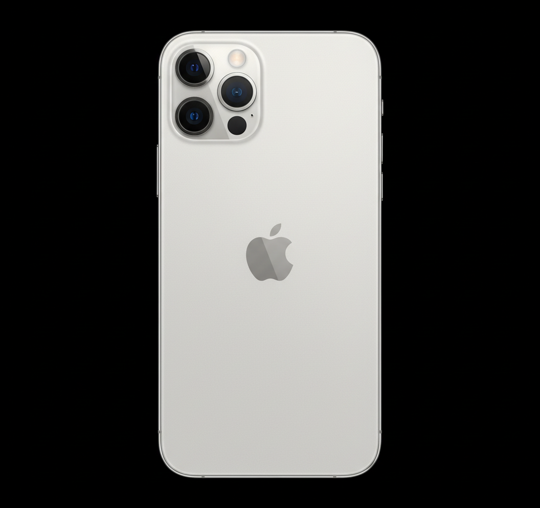 Flat-lay iPhone 12 Pro silver