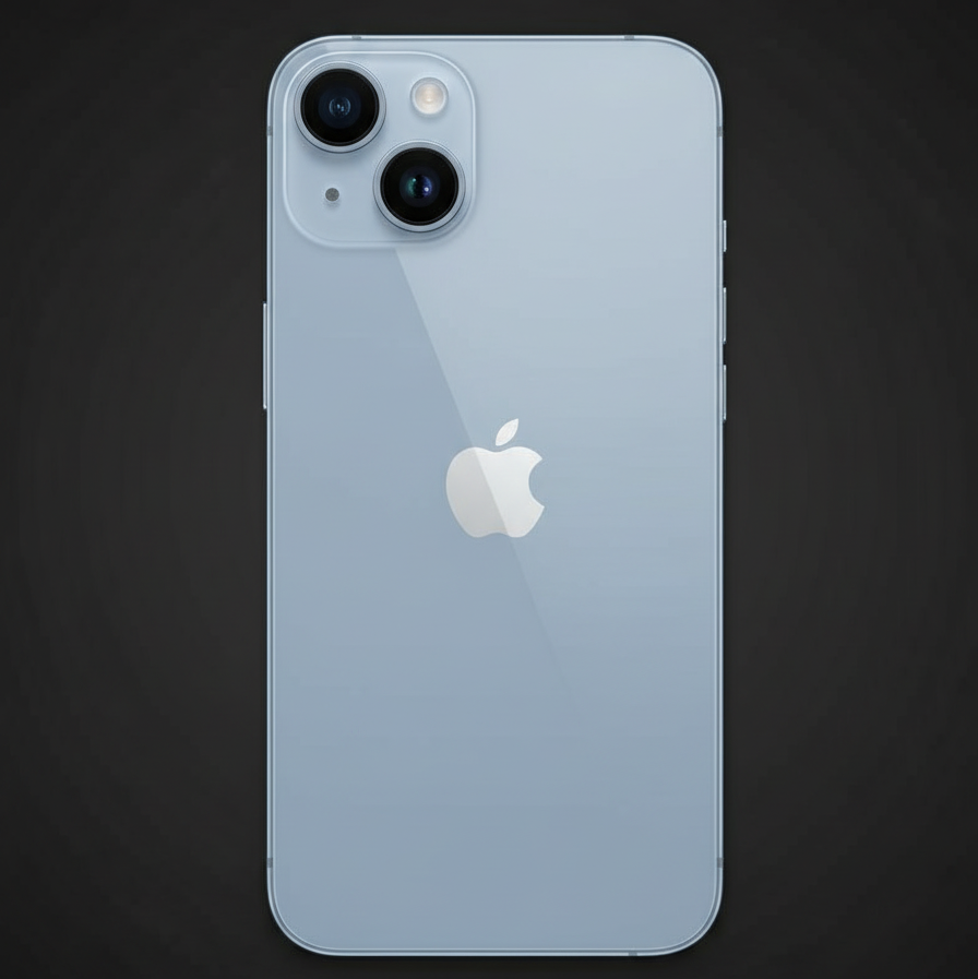 Flat-lay iPhone 14 blue