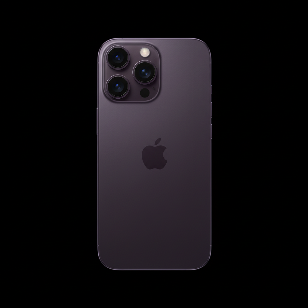 Flat-lay iPhone 14 Pro deep purple