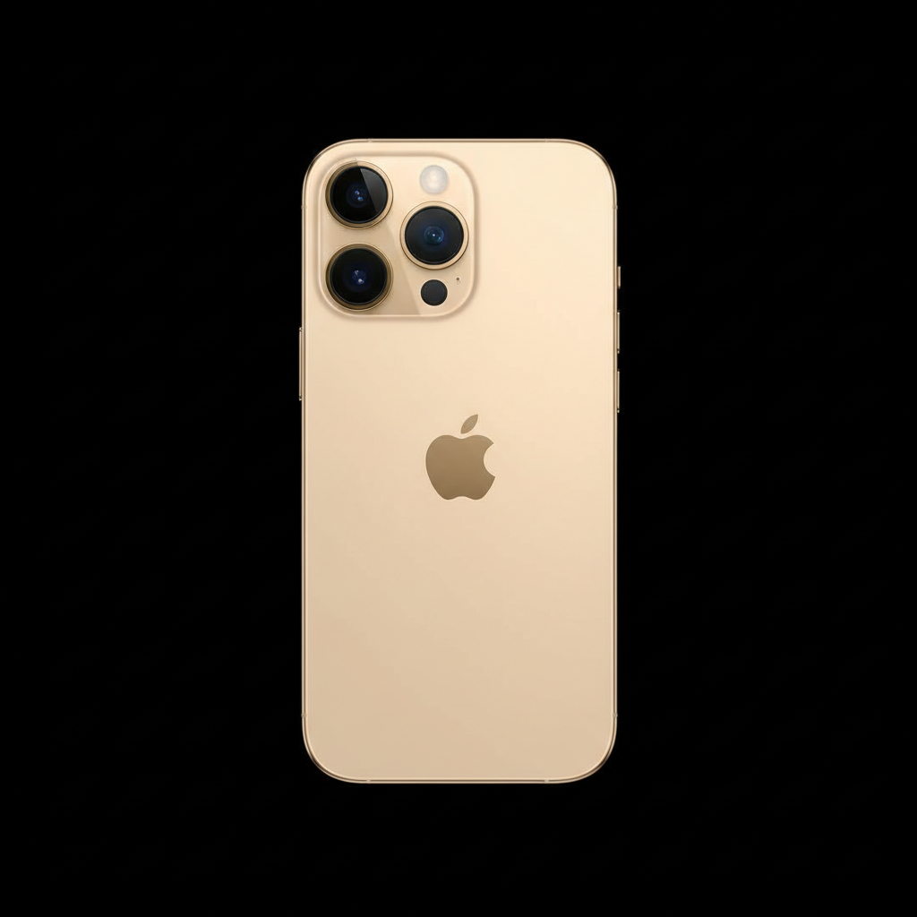 Flat-lay iPhone 14 Pro gold