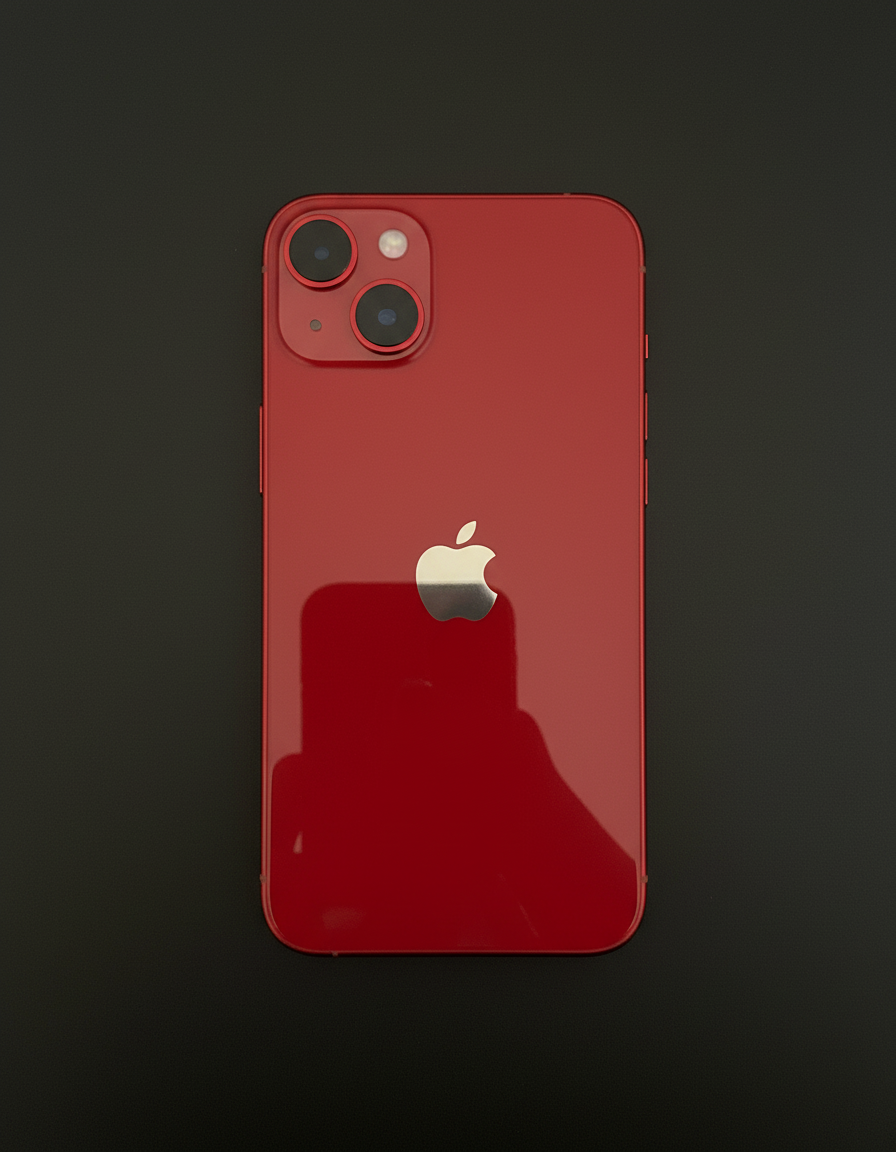 Flat-lay iPhone 14 red corrected
