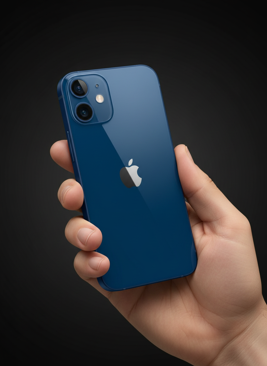 In-hand iPhone 12 Mini blue