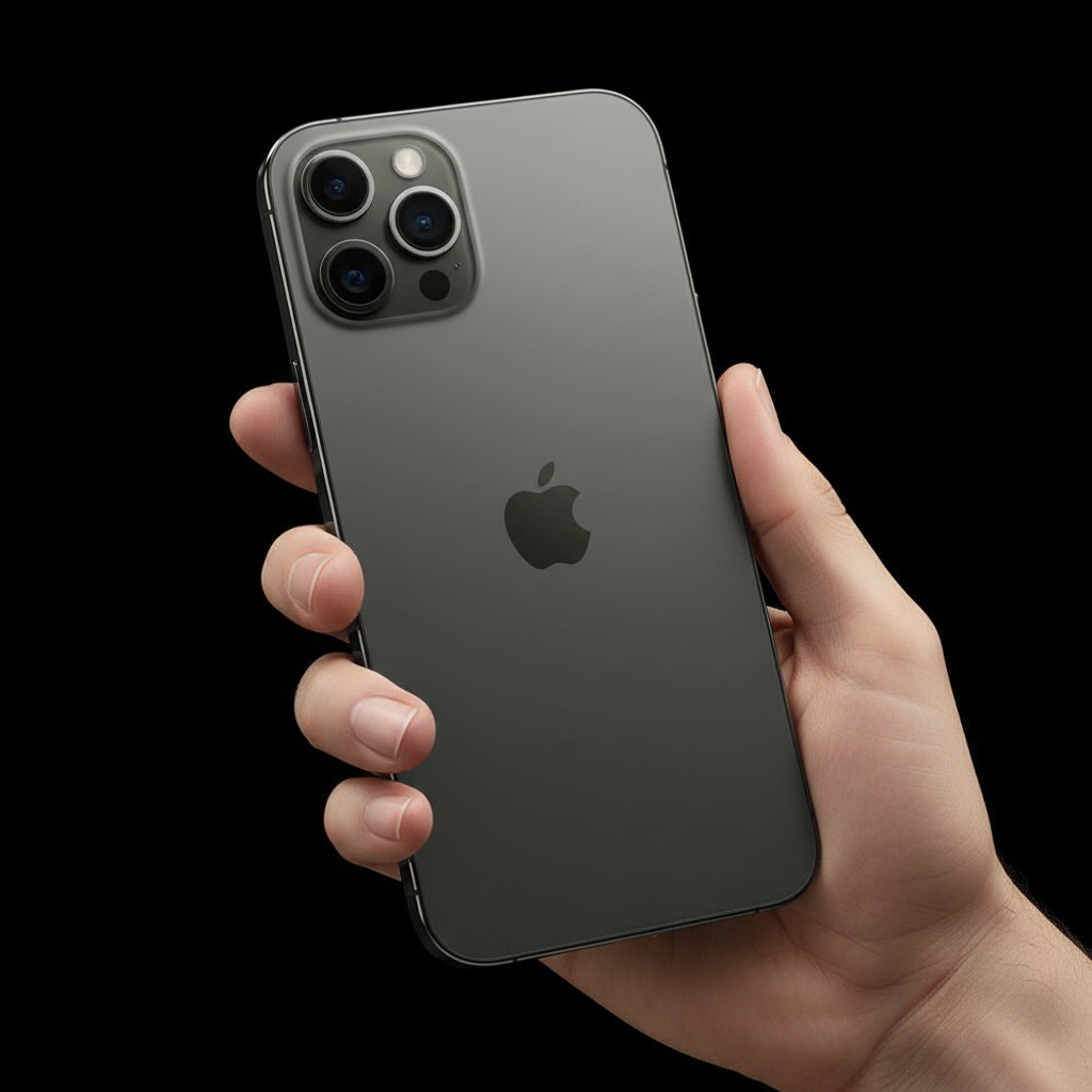 In-hand iPhone 12 Pro Max graphite