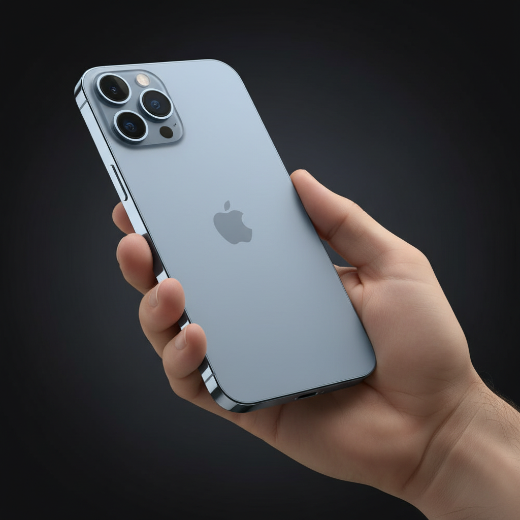 In-hand iPhone 13 Pro Max sierra blue