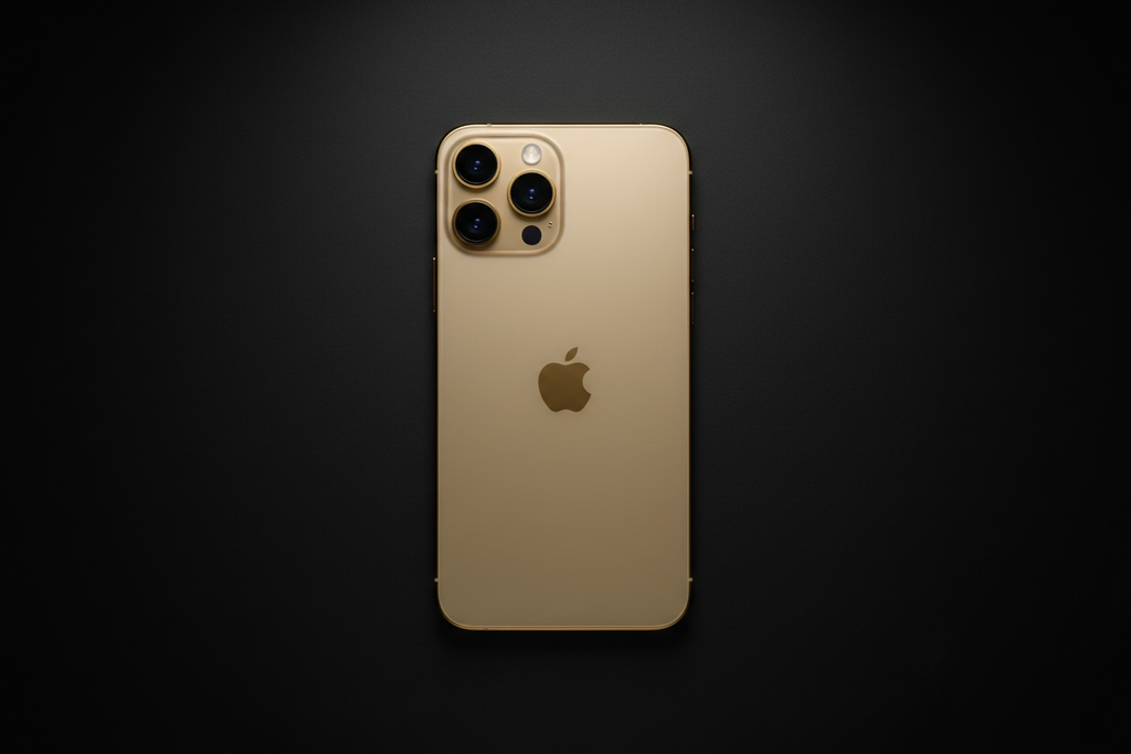 iPhone 14 Pro Max Gold Flat-Lay