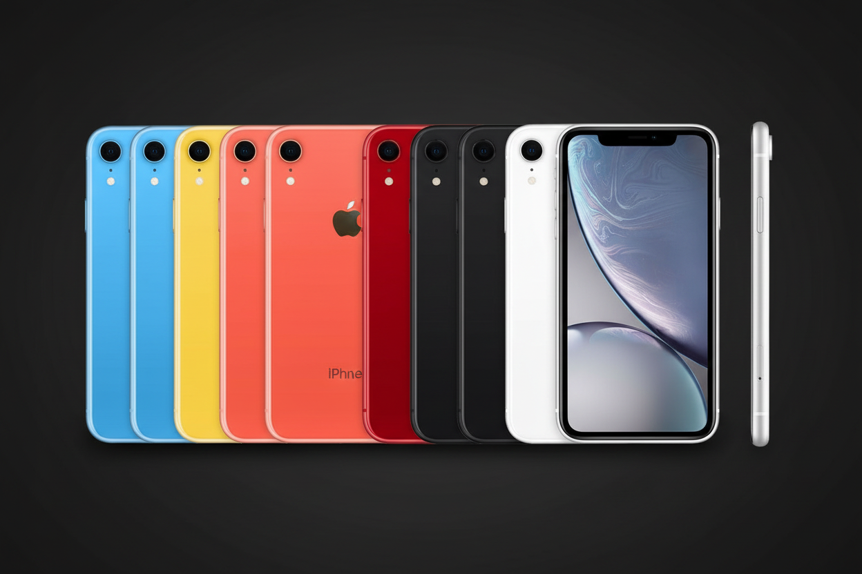 iPhone XR flat-lay