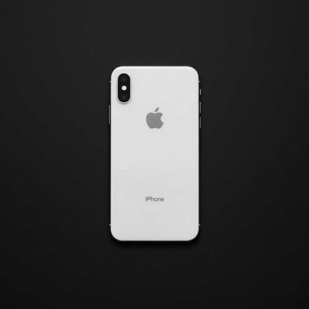 iPhone XS Silver flat-lay