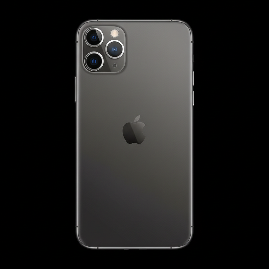 Luxury flat-lay iPhone 11 Pro Max with Apple logo